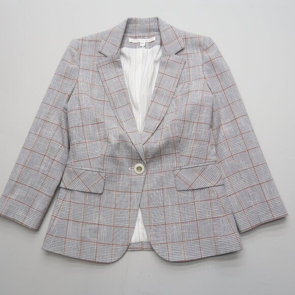 Veronica Beard Schoolboy Dickey Blazer Grey Plaid Size 2 - Picture 3 of 11